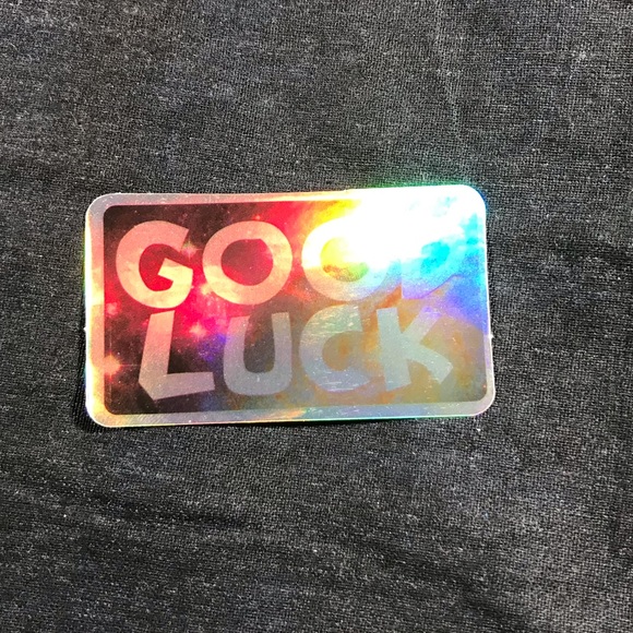 GOOD LUCK Metallic Prismatic Rainbow Reflective Sticker - Picture 3 of 4